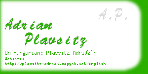 adrian plavsitz business card